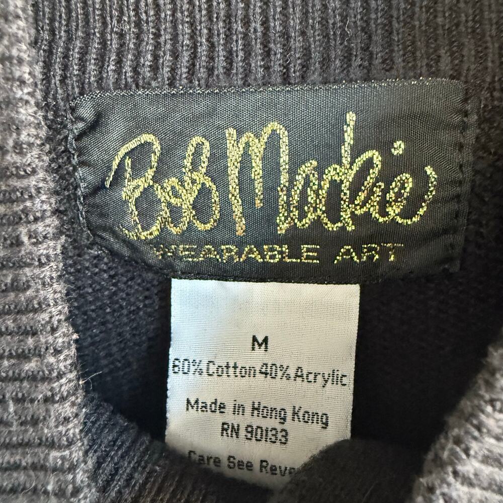 Vtg Cardigan Bob Mackie Rainbow Stripe Longline Sweater Womens M 90s Art Teacher - Picture 4 of 7